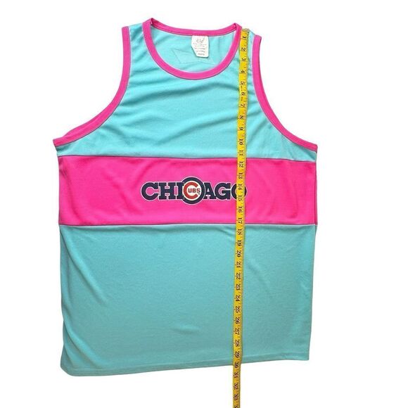 August 5, 2022 Chicago Cubs – Neon Pink & Blue Tank Top - Picture 7 of 9